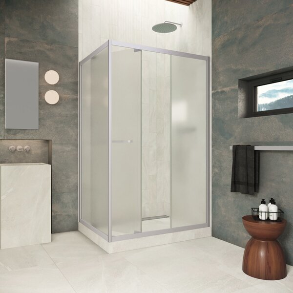Душевой уголок Vegas-glass ZP+ZPV Inside 110*90 07 10 стекло сатин, профиль матовый хром, 110х90 см