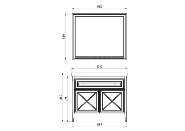 Тумба для раковины ASB-Woodline Монте 100 бежевый