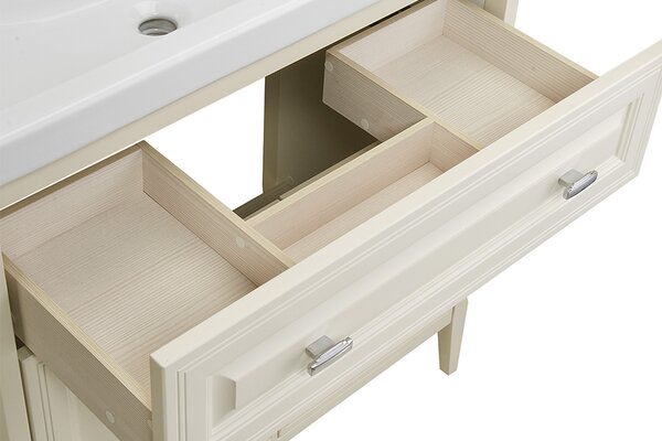 Комплект мебели ASB-Woodline Монте 80 бежевый (тумба, раковина и зеркало)