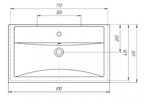 Комплект мебели ASB-Woodline Монте 80 бежевый (тумба, раковина и зеркало)