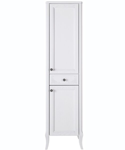 Комплект мебели ASB-Woodline Салерно 65 цвет белый / патина серебро (зеркало, тумба, раковина)