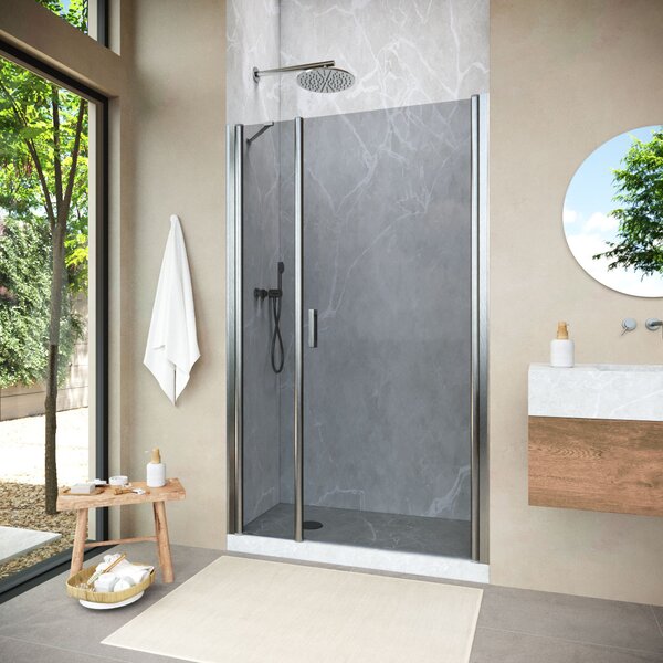 Душевая дверь Vegas Glass EP-F-2 NOVO h2000 175 04 07  R профиль никель, стекло графит. Размер регулировки 172-177 см