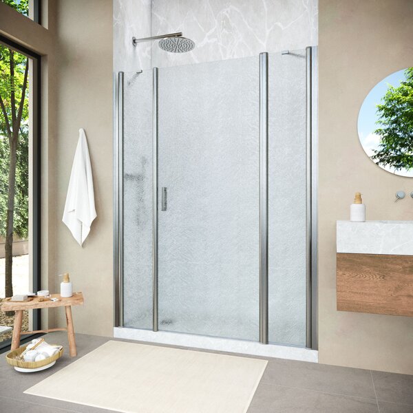 Душевая дверь Vegas Glass EP-2F NOVO h2000 195 04 02 R профиль никель, стекло шиншилла. Размер регулировки 193-198 см