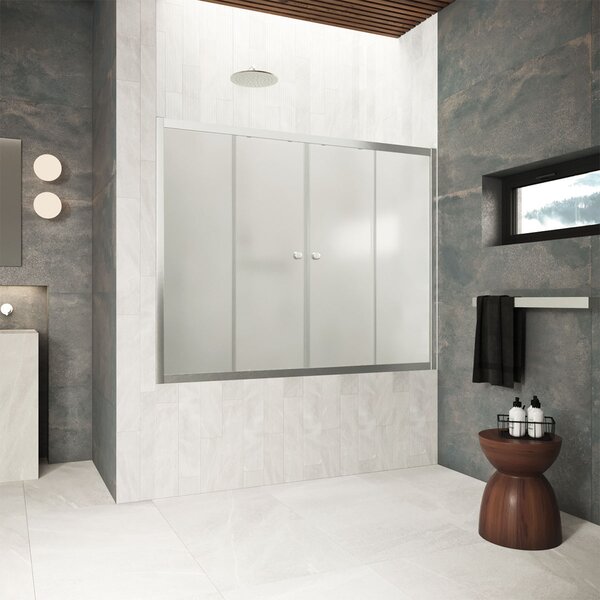 Шторка для ванны Vegas Glass Z2V Protec 150 04 10  профиль никель, стекло сатин