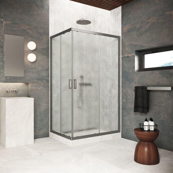 Душевой уголок Vegas Glass ZA-F Protec 95*70 11 02  профиль оружейная сталь, стекло шиншилла