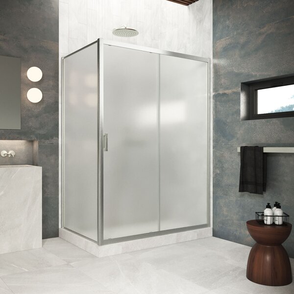 Душевой уголок Vegas Glass ZP+ZPV Protec 180*100 04 10  профиль никель, стекло сатин