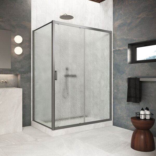 Душевой уголок Vegas Glass ZP+ZPV Protec 180*100 11 02  профиль оружейная сталь, стекло шиншилла
