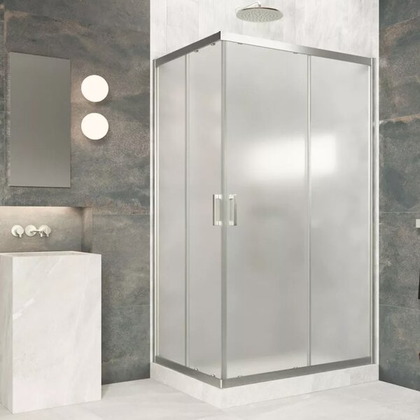 Душевой уголок Vegas Glass ZA-F Protec 100*80 04 02  профиль никель, стекло шиншилла