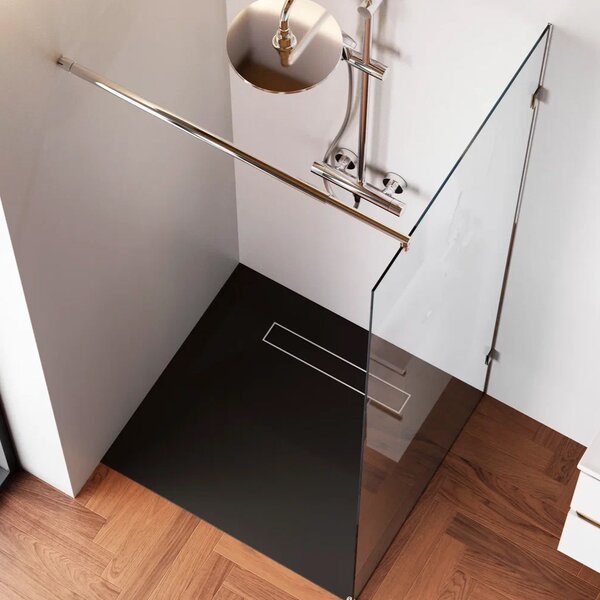 Душевая перегородка 80х195см, AM.PM X-Joy W94WI-80-F1-MTE стекло прозрачное, профиль глянцевый хром