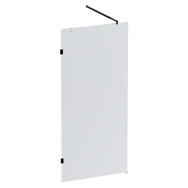 Душевая перегородка 90х195см, AM.PM X-Joy W94UWI-90-F1-BTE стекло прозрачное, профиль черный матовый