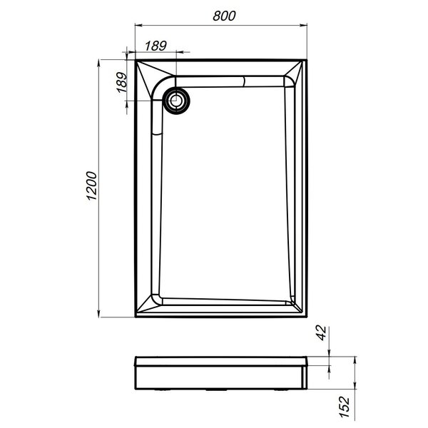 Акриловый душевой поддон 120 x 80 см, AM.PM Gem W90T-404-12080W