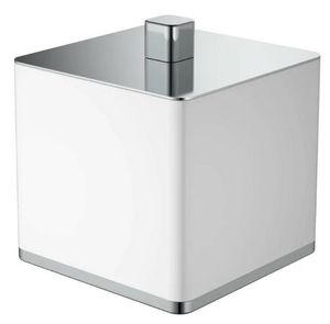Стакан с крышкой Boheme Q 10964-W-CR настольный белый с хромом