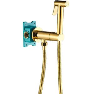 Гигиенический душ ALMA Agata AL-877-08 со встраиваемым смесителем золото