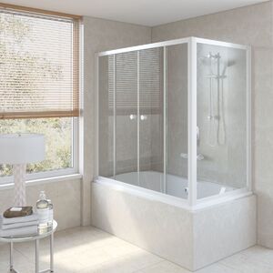 Шторка на ванну Vegas Glass Z2V+ZVF NOVO 170*85 01 CRYSTALVISION профиль белый стекло CRYSTALVISION