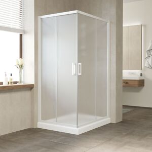 Душевой уголок Vegas Glass ZA-F NOVO h2000 120*80 01 10 профиль белый стекло сатин