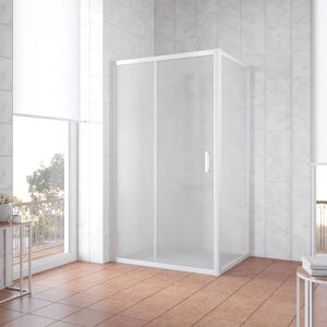 Душевой уголок Vegas Glass ZP+ZPV NOVO h2000 110*80 01 10 профиль белый стекло сатин