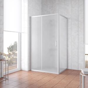Душевой уголок Vegas Glass ZP+ZPV NOVO h2000 120*80 07 10 профиль матовый хром стекло сатин