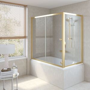 Шторка на ванну Vegas Glass ZV+ZVF TUR NOVO 160*70 09 CRYSTALVISION профиль золото глянцевое стекло CRYSTALVISION