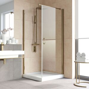 Душевой уголок Vegas Glass EP-Fis LUX 90*80 05 01 R профиль бронза стекло прозрачное