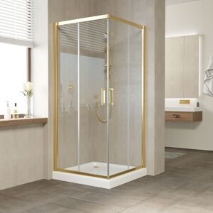 Душевой уголок Vegas Glass ZA TUR NOVO 110 09 CRYSTALVISION профиль золото глянцевое стекло CRYSTALVISION