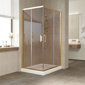 Душевой уголок Vegas Glass ZA-F TUR NOVO 110*90 09 05 профиль золото глянцевое стекло бронза