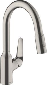 Кухонный смеситель 180, с вытяжным душем, 2jet Hansgrohe 71801800, под сталь
