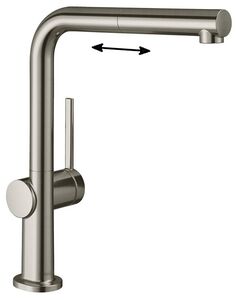 Кухонный смеситель 270, с вытяжным изливом, 1jet, sBox Hansgrohe 72809800, под сталь