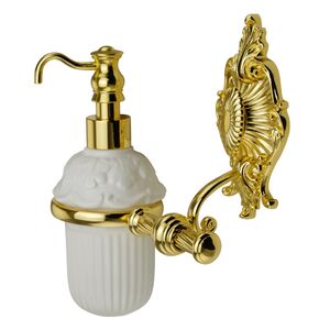 Migliore Elisabetta 17062 Дозатор жидкого мыла настенный, керамика/золото