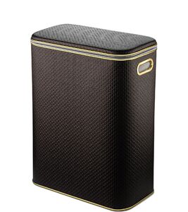 Корзина для белья Geralis PCG-B PUNTO шоколад, кант золото, стандартная