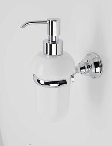 Stil Haus Smart, настенный керамический дозатор, цвет хром - белая керамика SM30(08-BI)