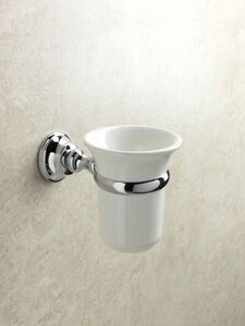 Stil Haus Smart, настенный керамический стакан, цвет хром - белая керамика SM10(08-BI)
