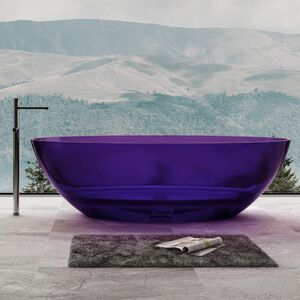 Прозрачная ванна ABBER Kristall AT9702Amethyst фиолетовая 180х85 см