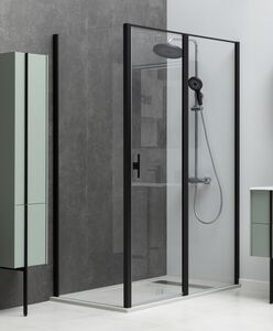 Душевой уголок Allen Brau Priority 120x80 3.31033.BBA + 3.31042.BBA черный браш