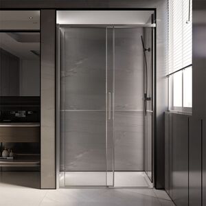Душевая дверь Veconi Premium Trento PTD-40CH, 1500х2000, хром, стекло прозрачное, регулируемая ширина 1475-1490 мм