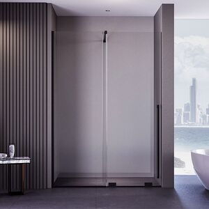 Душевая дверь Veconi Premium Trento PTDW-50B, 1100x2000, черный матовый, стекло прозрачное, регулируемая ширина 1080-1090 мм