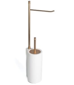 Стойка Stil Haus Hashi 972(18) h62 см: бумагодержатель/белый керамический ерш, матовое золото