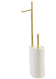 Stil Haus Hashi, стойка h62 см: бумагодержатель/белый керамический ёрш, цвет золото 972(16)
