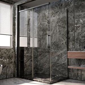 Душевой угол Veconi Premium Trento PTC-SP-40GR, 1400х900x2000, брашированный графит, стекло прозрачное