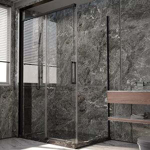 Душевой угол Veconi Premium Trento PTC-SP-40B, 1400х900x2000, черный матовый, стекло прозрачное
