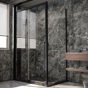 Душевой угол Veconi Premium Trento PTC-SP-30B, 1500х900x2000, черный матовый, стекло прозрачное