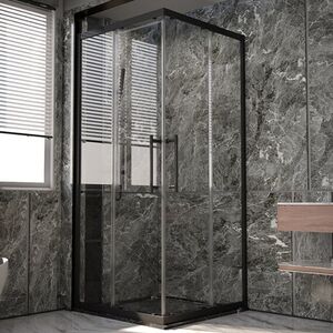 Душевой угол Veconi Premium Trento PTC-20B, 900Х900x2000, черный матовый, стекло прозрачное