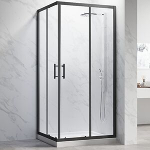 Душевой угол Veconi Rovigo RV-27B, 1100х900х1900, черный, стекло прозрачное