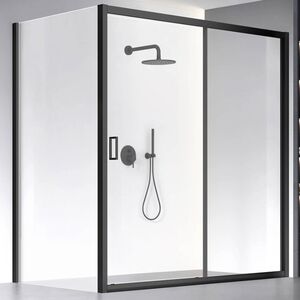 Душевой угол Veconi Rovigo RV-060B, 1700х800х1950, черный, стекло прозрачное