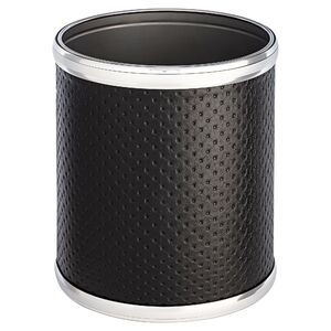 Ведро для мусора 6л открытое Geralis M-PBH2-S PUNTO черное, кант хром, внутренний цвет необработанный хром