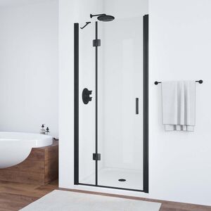 Душевая дверь Vegas Glass AFP NOVO 100 02М 01 L профиль черный матовый, стекло прозрачное. Размер регулировки 97,5-101,5 см.