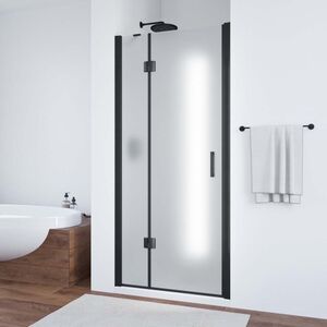 Душевая дверь Vegas Glass AFP NOVO 100 02М 10 L профиль черный матовый, стекло сатин. Размер регулировки 97,5-101,5 см.
