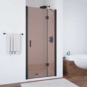 Душевая дверь Vegas Glass AFP NOVO 100 02М 05 R профиль черный матовый, стекло бронза. Размер регулировки 97,5-101,5 см.
