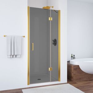 Душевая дверь Vegas Glass AFP TUR NOVO h1890 100 09 07 R профиль золото глянцевое, стекло графит. Размер регулировки 97,5-101,5 см.
