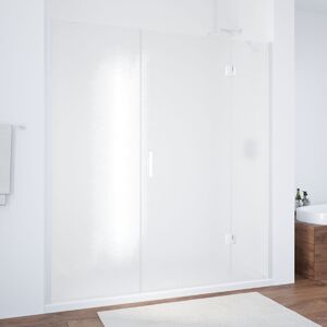 Душевая дверь Vegas Glass AFP-F NOVO 130 01 02 R профиль белый, стекло шиншилла. Размер регулировки 127,5-131,5 см.