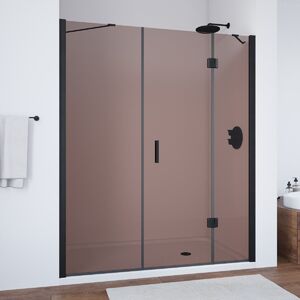 Душевая дверь Vegas Glass AFP-F NOVO 140 02М 05 R профиль черный матовый, стекло бронза. Размер регулировки 137,5-141,5 см.